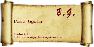 Basz Gyula névjegykártya